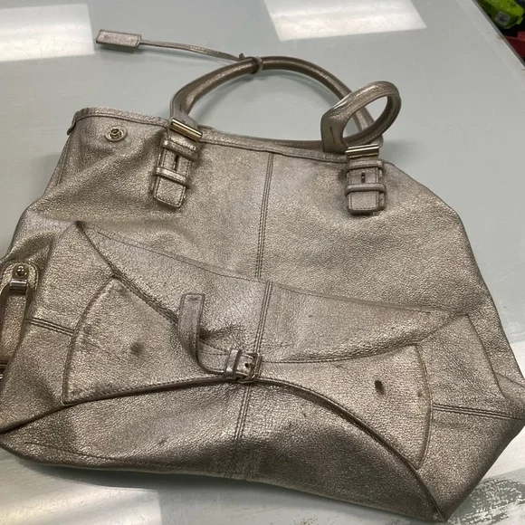 Women’s Vintage Leather Jimmy Choo Sparkly Large Purse 👛 Bag Pre Owned Used - Picture 11 of 16